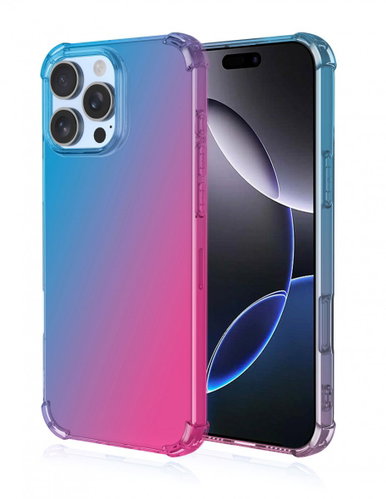 TopQ iPhone 16 Pro Shock Cover Rainbow Blue and Pink 124879 - Phone Cover - Main image