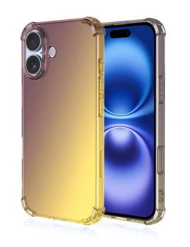 TopQ Cover iPhone 16 Shock rainbow purple-yellow 124870 - Phone Cover - Main image