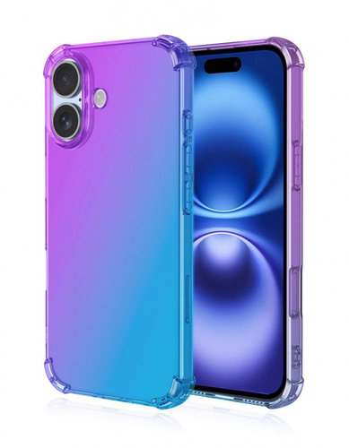 TopQ Cover iPhone 16 Shock rainbow purple-blue 124868 - Phone Cover - Main image