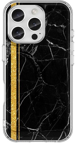 TopQ Cover STYLE iPhone 16 Pro Solid Marble Black-Gold 129880 - Phone Cover - Main image