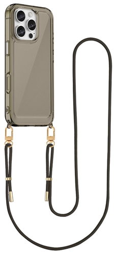 TopQ Cover Esthetique iPhone 16 Pro with black cord dark 129058 - Phone Cover - Main image