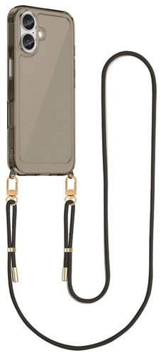 TopQ Cover Esthetique iPhone 16 with black cord dark 129056 - Phone Cover - Main image