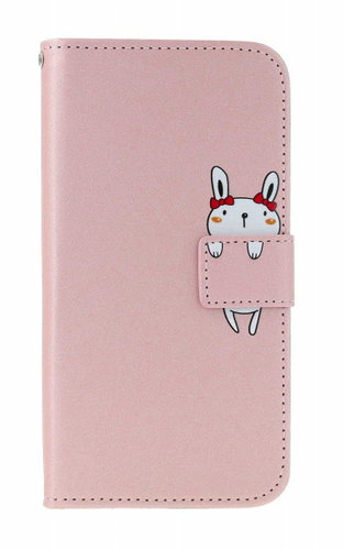 TopQ Case Samsung A55 book pink with rabbit 130927 - Phone Case - Main image
