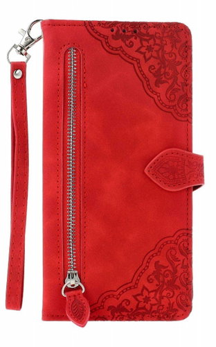 TopQ Xiaomi Redmi 14C book case with zipper red 131071 - Phone Case - Main image