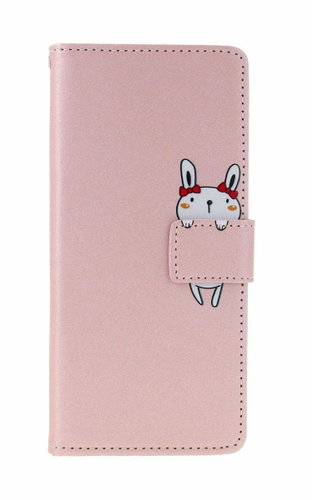 TopQ Case Xiaomi Redmi Note 13 Pro 5G book pink with rabbit 131063 - Phone Case - Main image