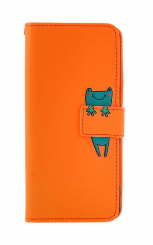 TopQ Pouzdro Xiaomi Redmi Note 13 knížkové oranžové s žabkou 131051 - Pouzdro na mobil - Hlavní obrázek