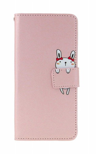 TopQ Case Samsung A15 book pink with rabbit 131014 - Phone Case - Main image