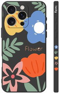 TopQ Cover Design iPhone 16 Pro Painted Flowers Black 130742 - Phone Cover