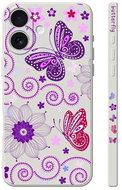 TopQ Cover Design iPhone 16 Purple Butterflies 130738 - Phone Cover