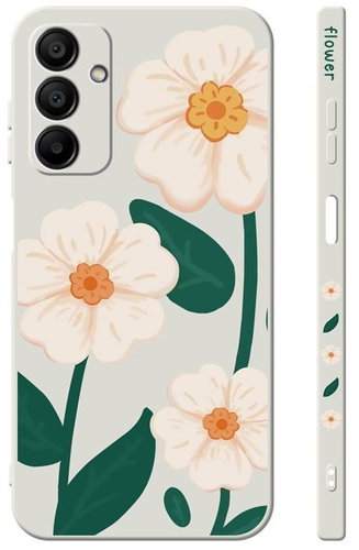 TopQ Cover Design Samsung A15 White Flowers 130712 - Phone Cover - Main image