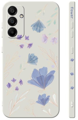TopQ Kryt Design Samsung A55 Modré kvítky 130700 - Kryt na mobil - Hlavní obrázek