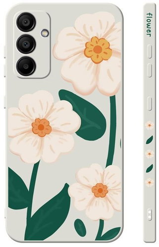 TopQ Cover Design Samsung A55 White Flowers 130696 - Phone Cover - Main image