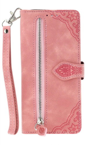 TopQ Xiaomi Redmi Note 13 Pro book case with zipper pink 131268 - Phone Case - Main image