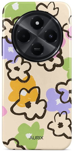 TopQ Cover AURIX Xiaomi Redmi 14C hard Flower Drawing 140118 - Phone Cover - Main image