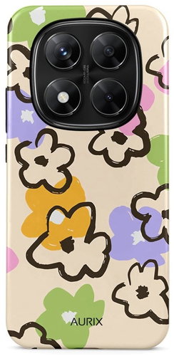 TopQ Cover AURIX Xiaomi Redmi Note 14 Pro hard Flower Drawing 136514 - Phone Cover - Main image