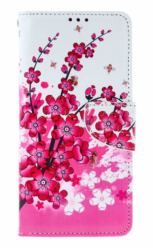 TopQ Case Vivo V50 Lite booklet Flowers textile 140225 - Phone Case - Main image
