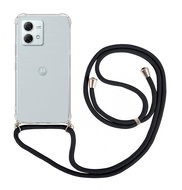 TopQ Kryt Motorola Moto G84 5G s černou šňůrkou průhledný 121048 - Phone Cover