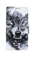 TopQ Pouzdro Honor 90 Lite 5G knížkové Černobílý vlk 121322 - Phone Case