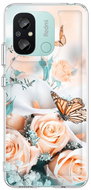 TopQ Kryt Image Xiaomi Redmi 12C Image pevný Růže s motýlem 121629 - Phone Cover