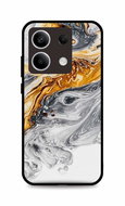 TopQ Kryt LUXURY Xiaomi Redmi Note 13 5G pevný Marble šedo-zlatý 122705 - Phone Cover