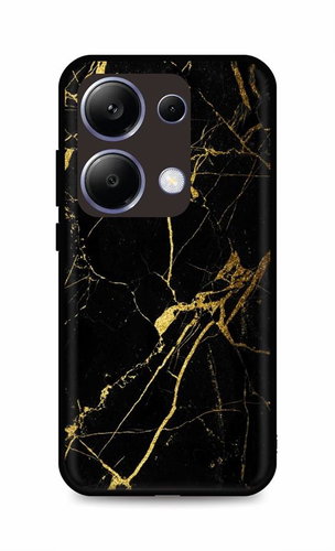 TopQ Cover LUXURY Xiaomi Redmi Note 13 Pro solid Marble black-gold 122793 - Phone Cover - Main image