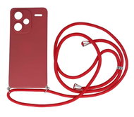 TopQ Kryt Xiaomi Redmi Note 13 Pro+ 5G červený se šňůrkou 121873 - Phone Cover