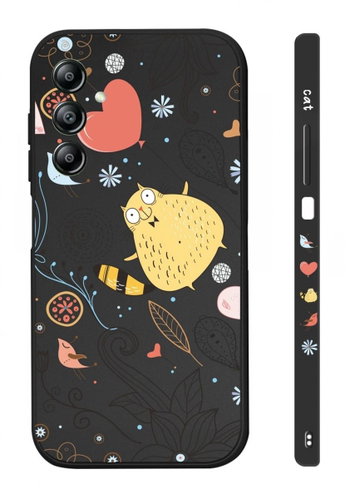 TopQ Cover Design Samsung A34 Cat black 121573 - Phone Cover - Main image