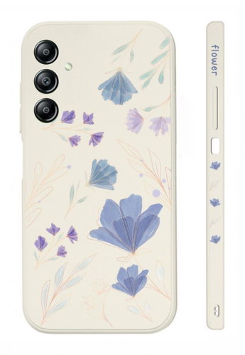 TopQ Cover Design Samsung A34 Blue Flowers 121561 - Phone Cover - Main image