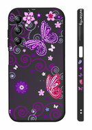 TopQ Cover Design Samsung A14 Purple butterflies black 121550 - Phone Cover