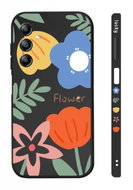TopQ Cover Design Samsung A14 Painted Flowers Black 121548 - Phone Cover