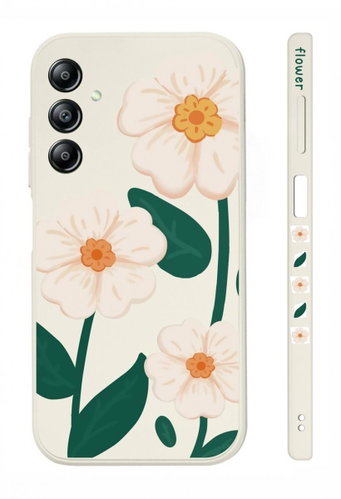TopQ Kryt Design Samsung A14 Bílé květy 121531 - Phone Cover - Main image
