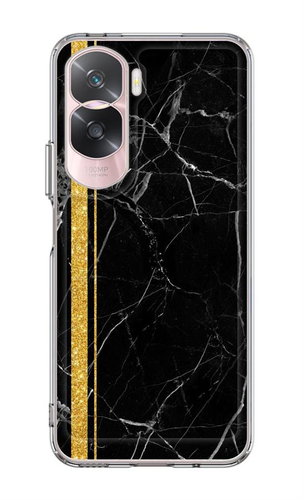 TopQ Cover STYLE Honor 90 Lite 5G solid Marble black-gold 122979 - Phone Cover - Main image