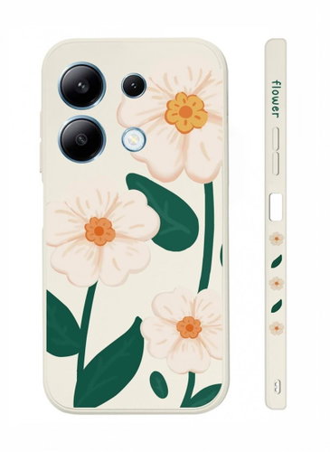 TopQ Kryt Design Xiaomi Redmi Note 13 Bílé květy 123163 - Phone Cover - Main image