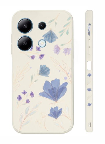 TopQ Kryt Design Xiaomi Redmi Note 13 Modré kvítky 123159 - Phone Cover - Main image