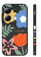 TopQ Cover Design Xiaomi Redmi Note 13 Painted Flowers Black 122990 - Phone Cover