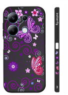 TopQ Kryt Design Xiaomi Redmi Note 13 Fialoví motýlci černý 122987 - Phone Cover