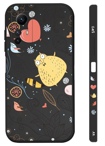 TopQ Kryt Design Xiaomi Redmi Note 12S Kočička černý 123232 - Phone Cover - Main image