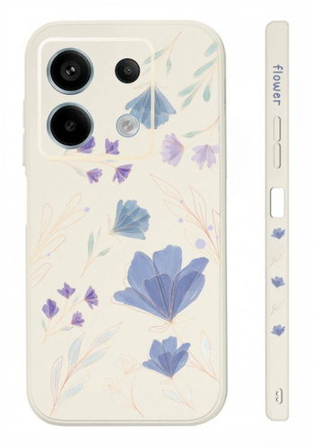 TopQ Kryt Design Xiaomi Redmi Note 13 Pro 5G Modré kvítky 123328 - Phone Cover - Main image