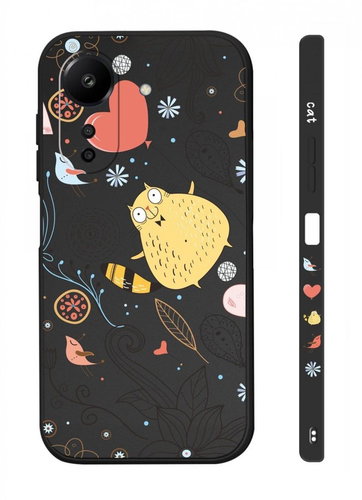 TopQ Kryt Design Xiaomi Redmi 13C Kočička černý 122974 - Phone Cover - Main image