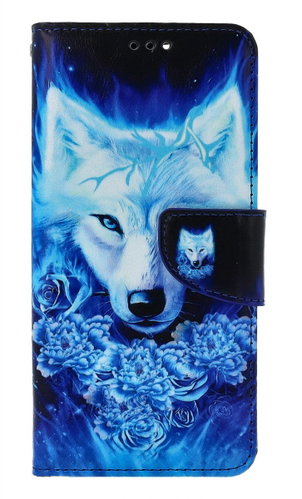 TopQ Xiaomi Redmi 13C book case Turquoise wolf 131927 - Phone Case - Main image