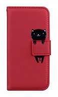TopQ Xiaomi Redmi 14C book case burgundy with cat 132684 - Phone Case