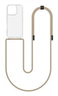 TopQ Cover Simple iPhone 16 Pro with beige cord transparent 131130 - Phone Cover
