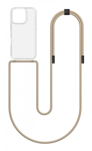 TopQ Cover Simple iPhone 16 Pro with beige cord transparent 131130 - Phone Cover - Main image