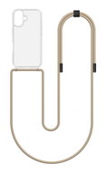 TopQ Kryt Simple iPhone 16 s béžovou šňůrkou průhledný 131129 - Kryt na mobil