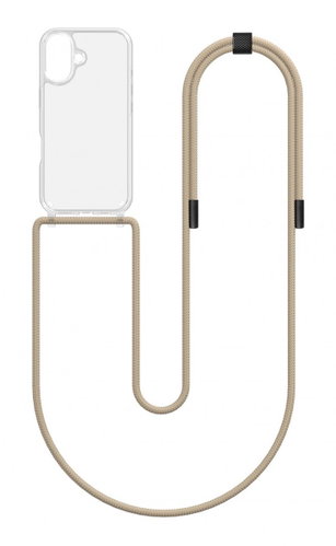 TopQ Cover Simple iPhone 16 with beige cord transparent 131129 - Phone Cover - Main image