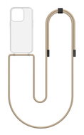 TopQ Cover Simple iPhone 15 Pro with beige cord transparent 131128 - Phone Cover