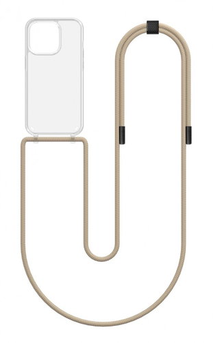 TopQ Cover Simple iPhone 14 Pro with beige cord transparent 131127 - Phone Cover - Main image
