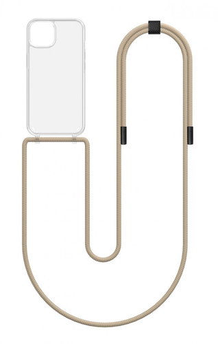 TopQ Cover Simple iPhone 12 with beige cord transparent 131123 - Phone Cover - Main image