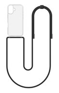 TopQ Kryt Simple iPhone 16 s černou šňůrkou průhledný 131092 - Kryt na mobil
