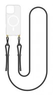 TopQ Cover Strap Mag iPhone 16 Pro with black cord transparent 131060 - Phone Cover